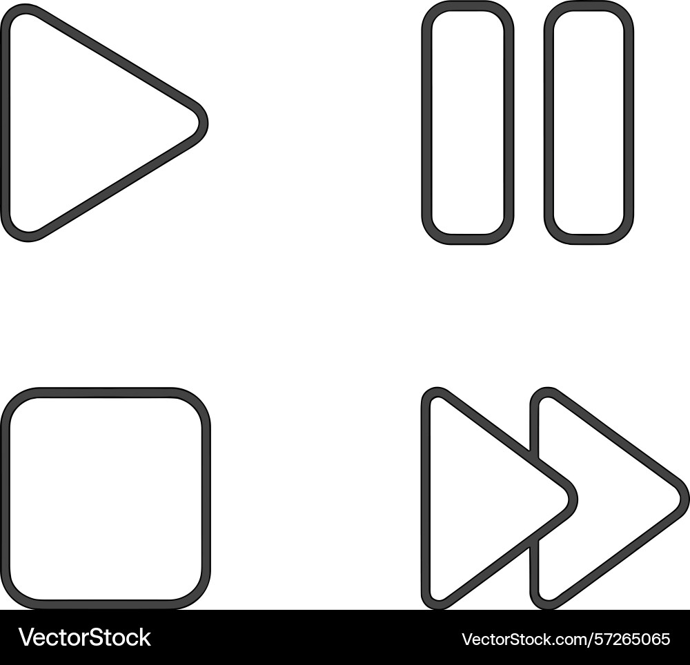 Simple set of media control icons designed Vector Image