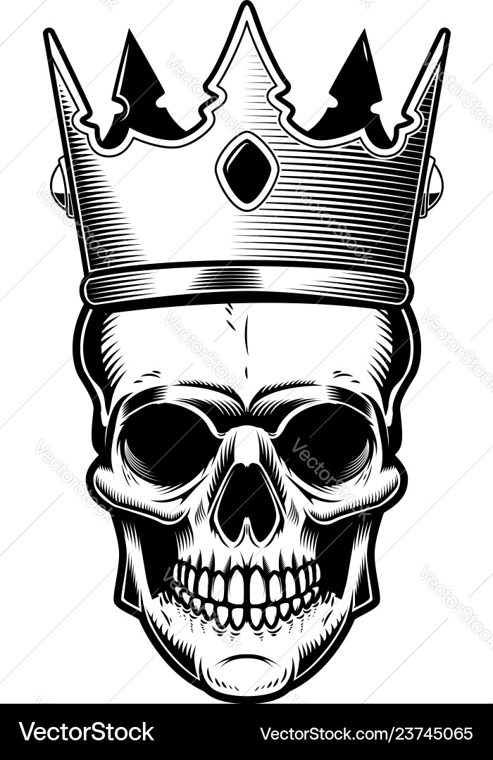 Skull with King's Crown Vector Image