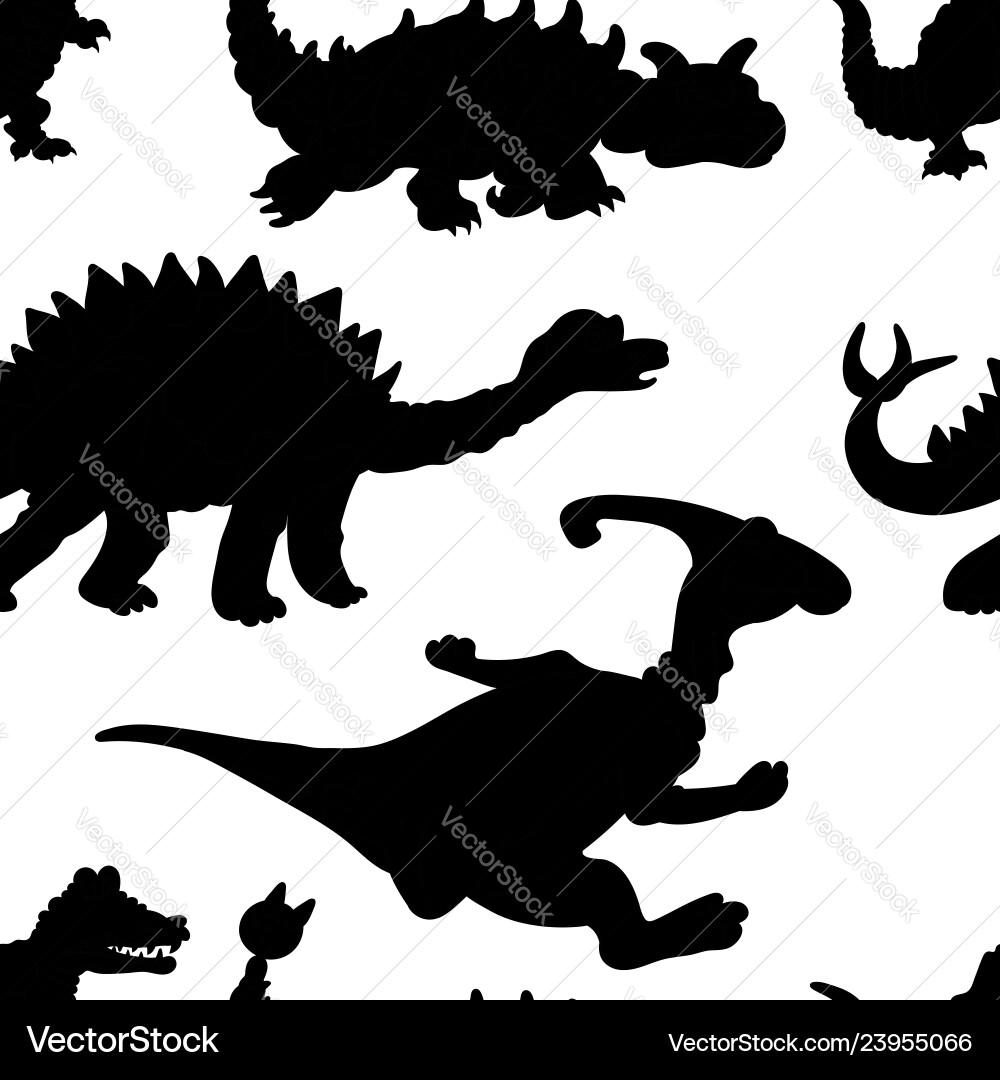 A seamless repeating pattern of dinosaurs A seamless repeating pattern of dinosaurs vector image