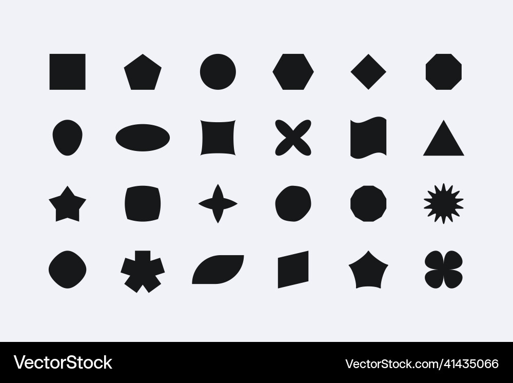 Basic geometric shape set abstract elements Vector Image