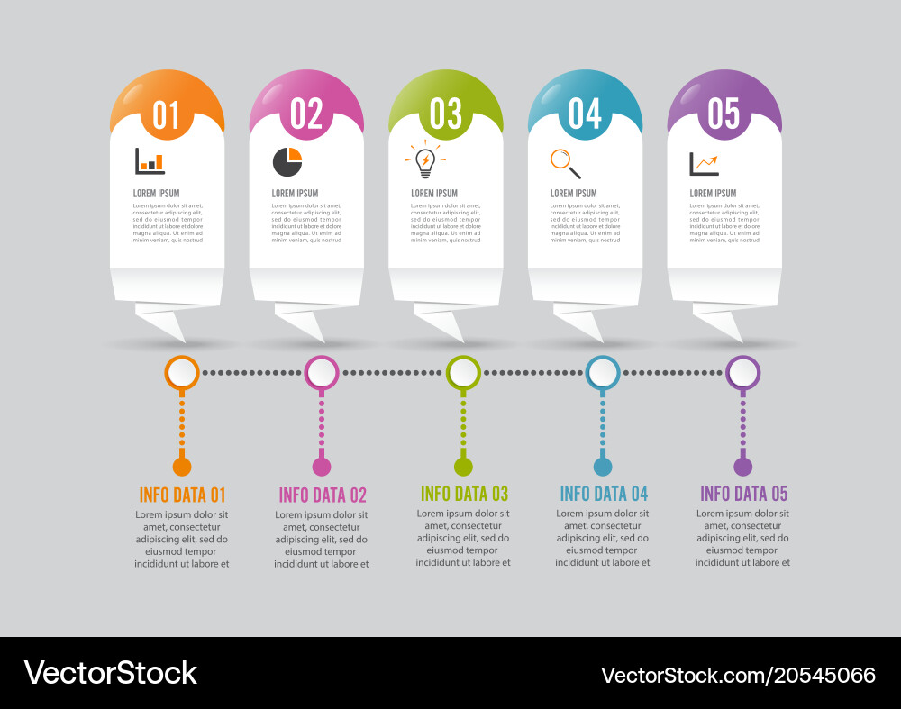 Business data visualization process chart vector image