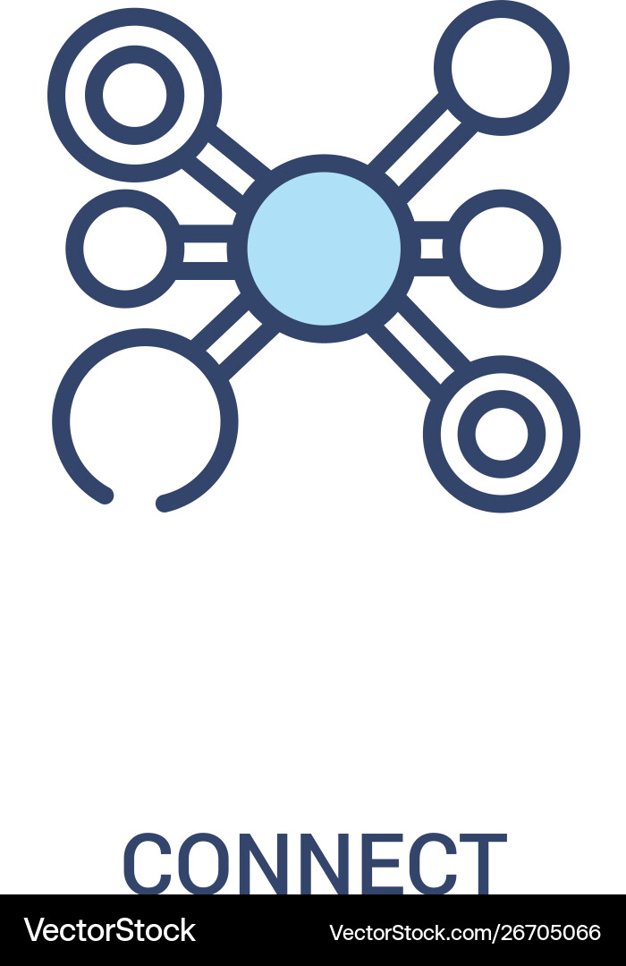 Connect concept 2 colored icon simple line Vector Image
