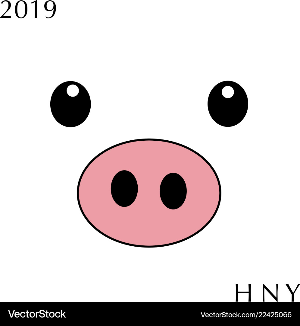 Cute Pig Face - Funny Cartoon vector image