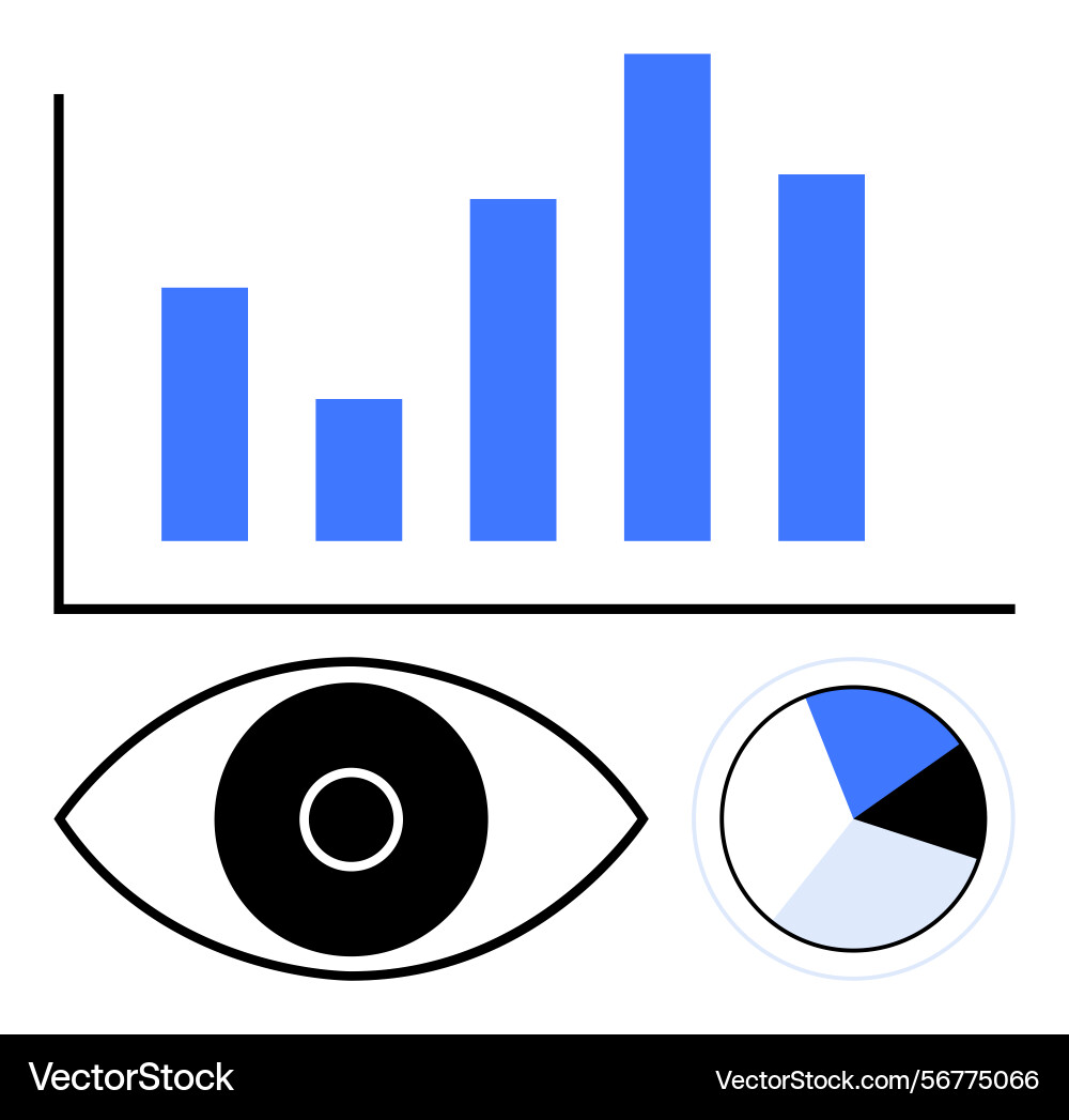 Data visualization with bar chart pie Data visualization with bar chart pie vector image
