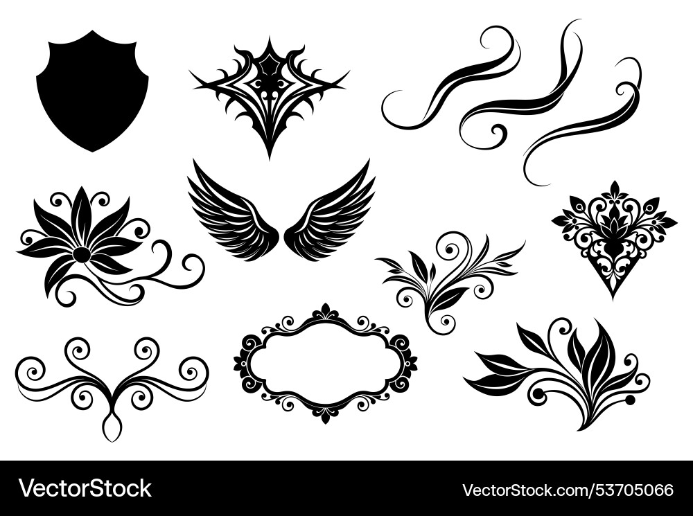 Decorative elements bundle set for design Vector Image