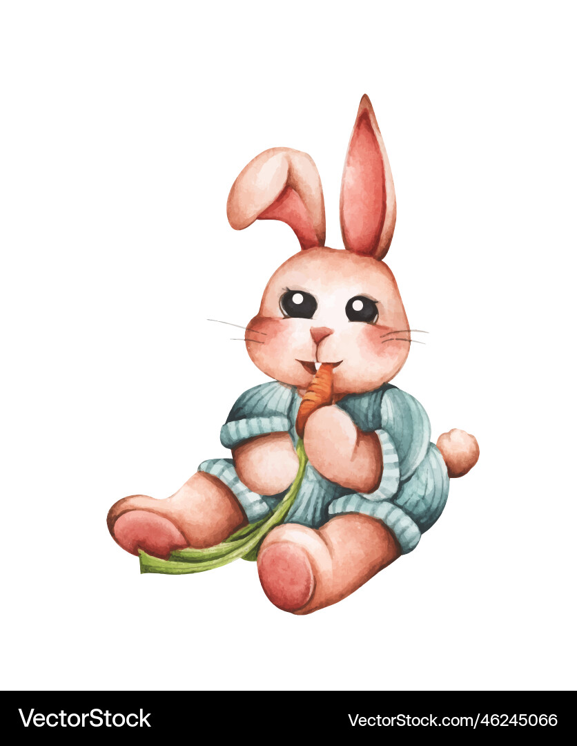 Easter rabbit watercolor Easter rabbit watercolor vector image