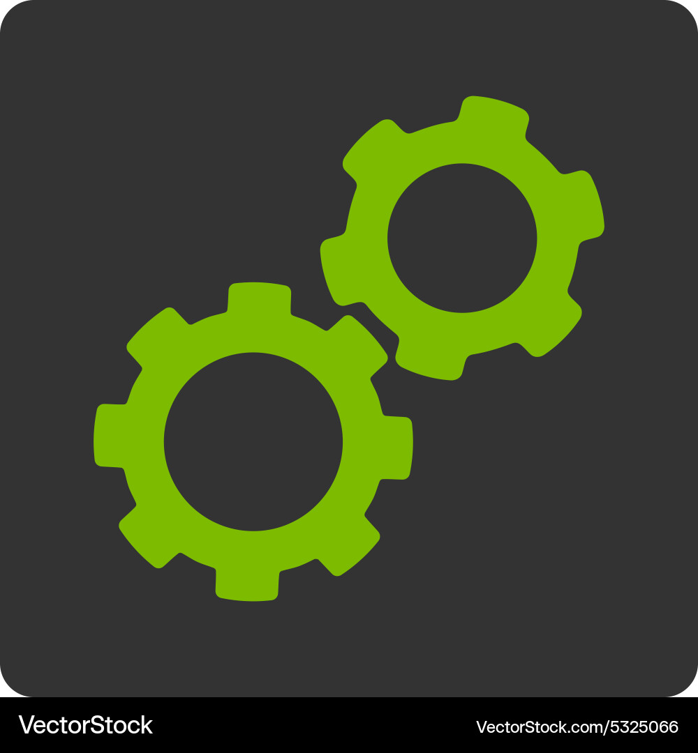 Gears icon from commerce buttons overcolor set Vector Image