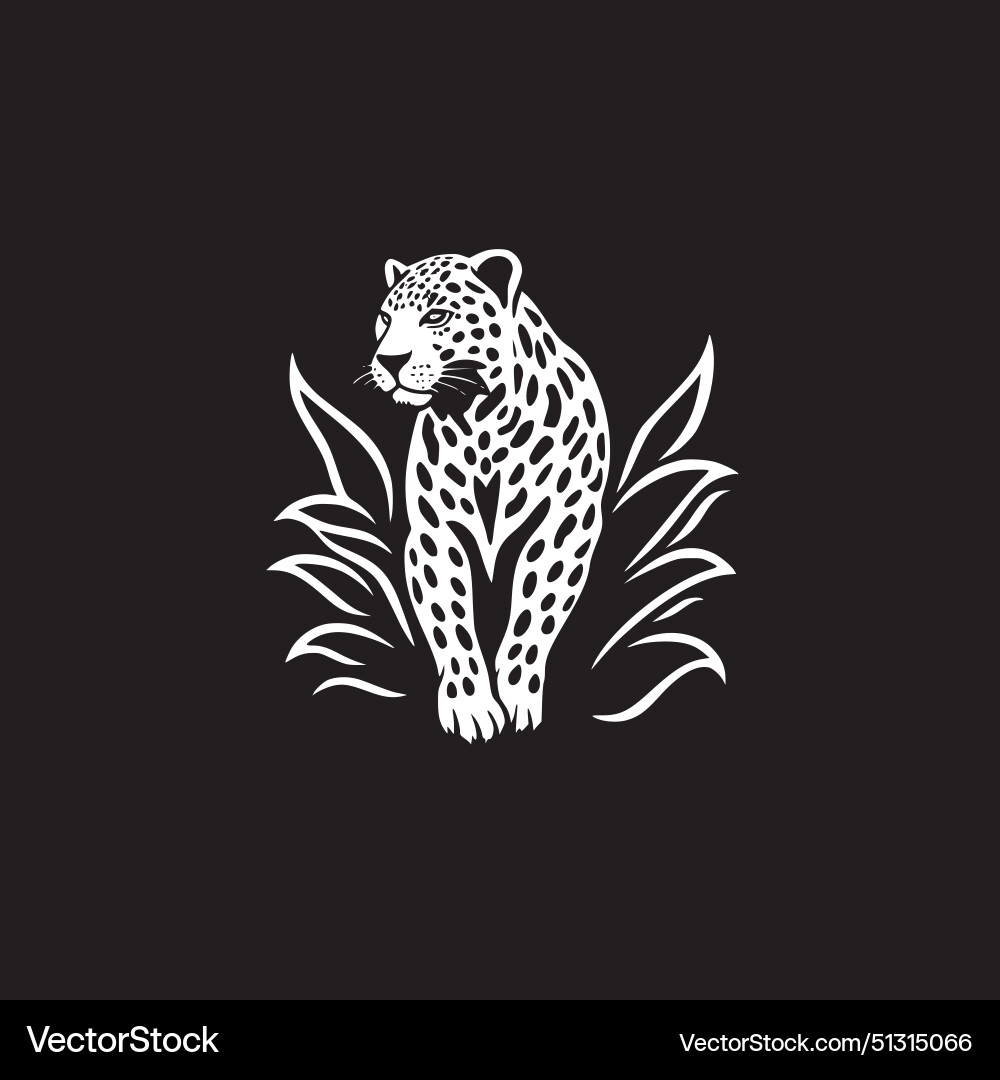Leopard - black and white isolated icon Royalty Free Vector