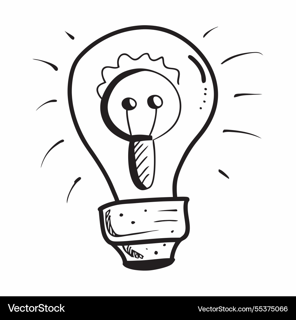 Lightbulb icon with copy space on a gray Vector Image
