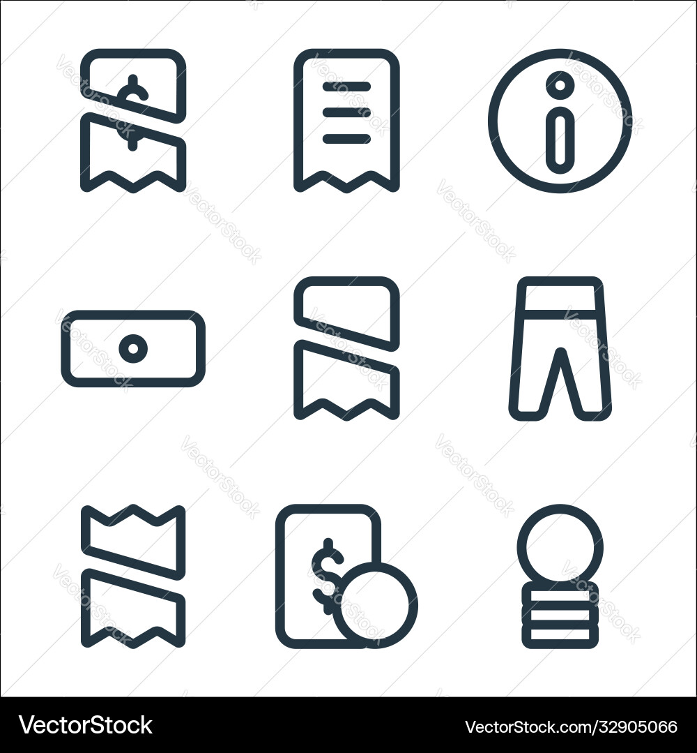 Marketplace line icons linear set quality Vector Image
