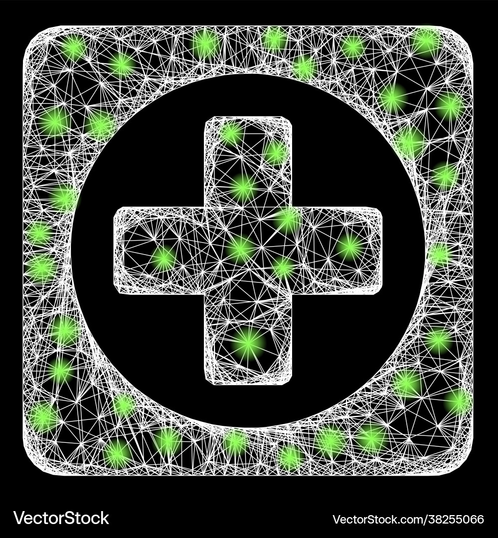 Network create web mesh with bright glitter dots Network create web mesh with bright glitter dots vector image