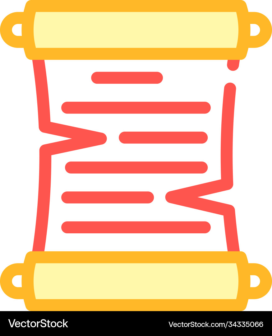 Paper scroll color icon flat Vector Image