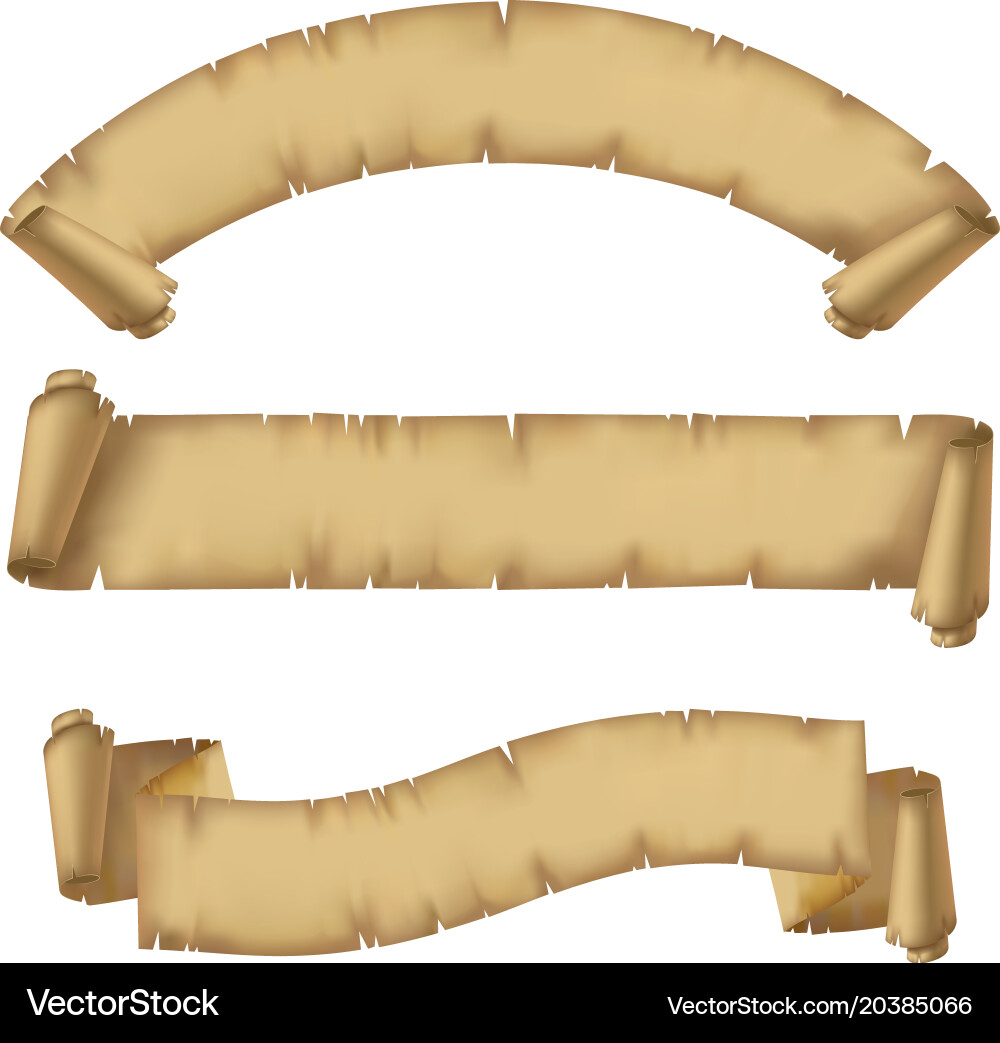 Parchment ribbons set Royalty Free Vector Image