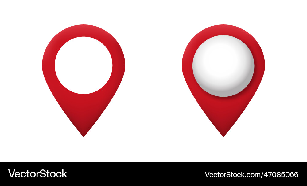 Red map pin location pointer Red map pin location pointer vector image
