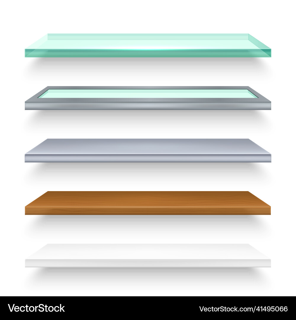 Regale oder Wandbücherregal aus Holz und weißem Glas Regale oder Wandbücherregal aus Holz und weißem Glas vektorbild