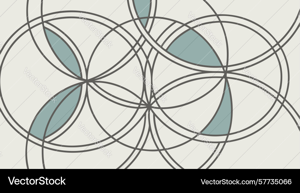 Seamless intersecting circles geometric pattern vector image