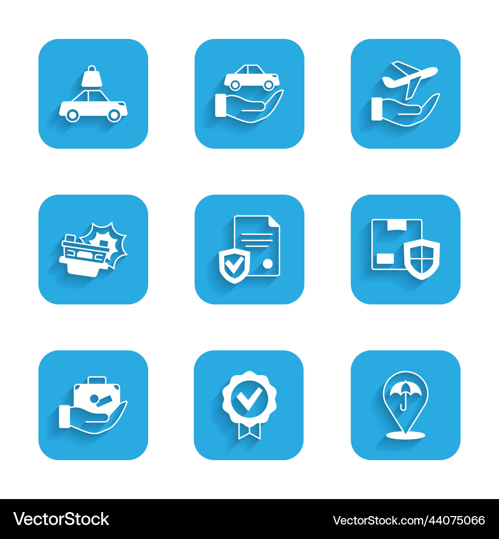 Set contract with shield approved and check mark Set contract with shield approved and check mark Vector Image