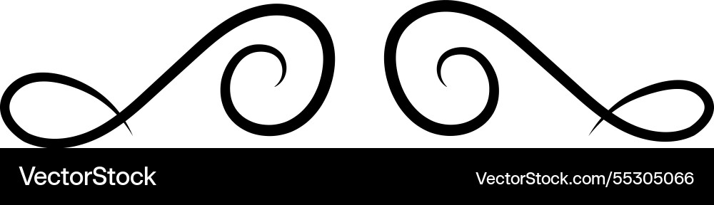 Two pairs of calligraphic swirls creating Two pairs of calligraphic swirls creating vector image