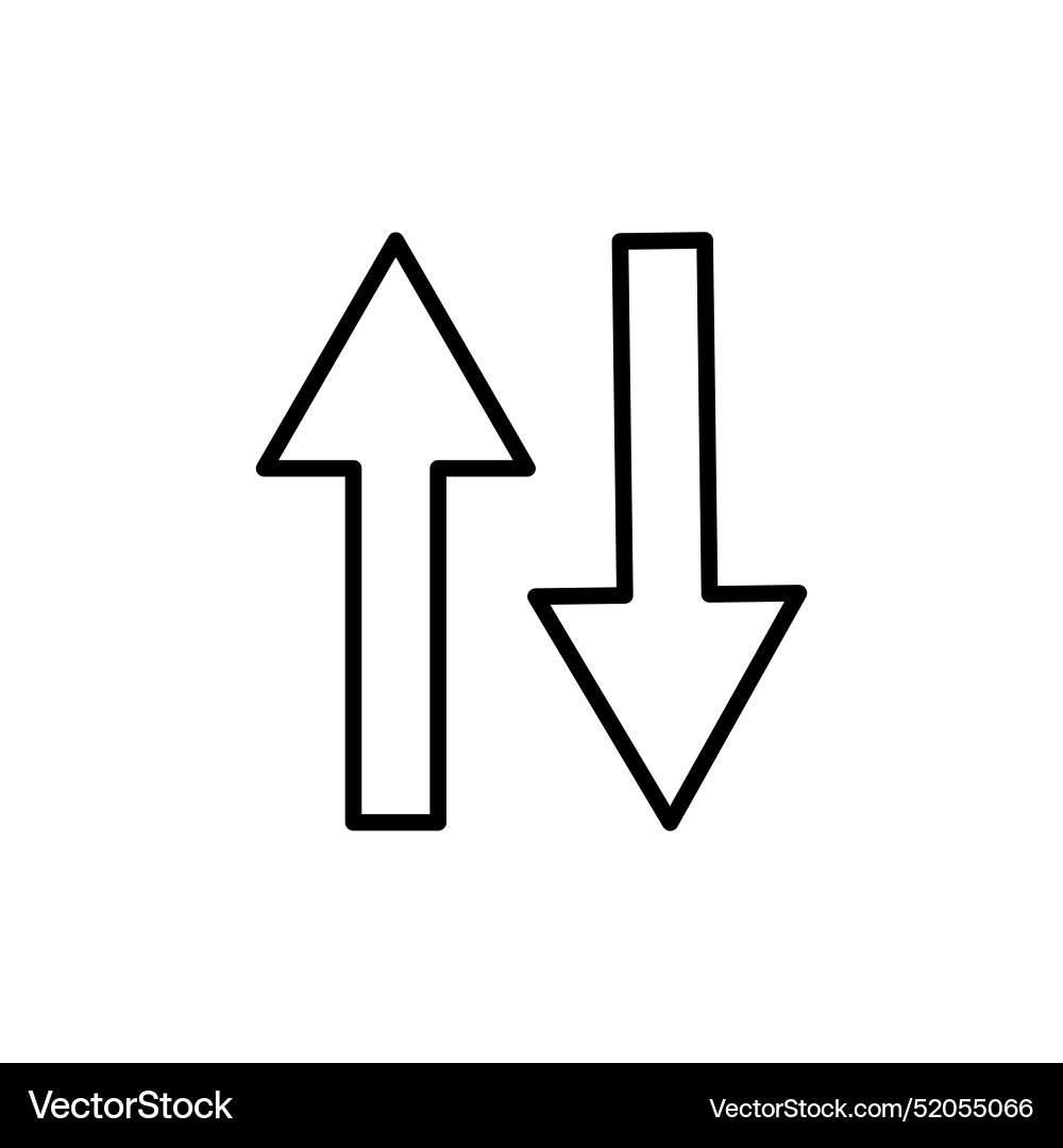 Up and down arrows icon for interface controls Vector Image