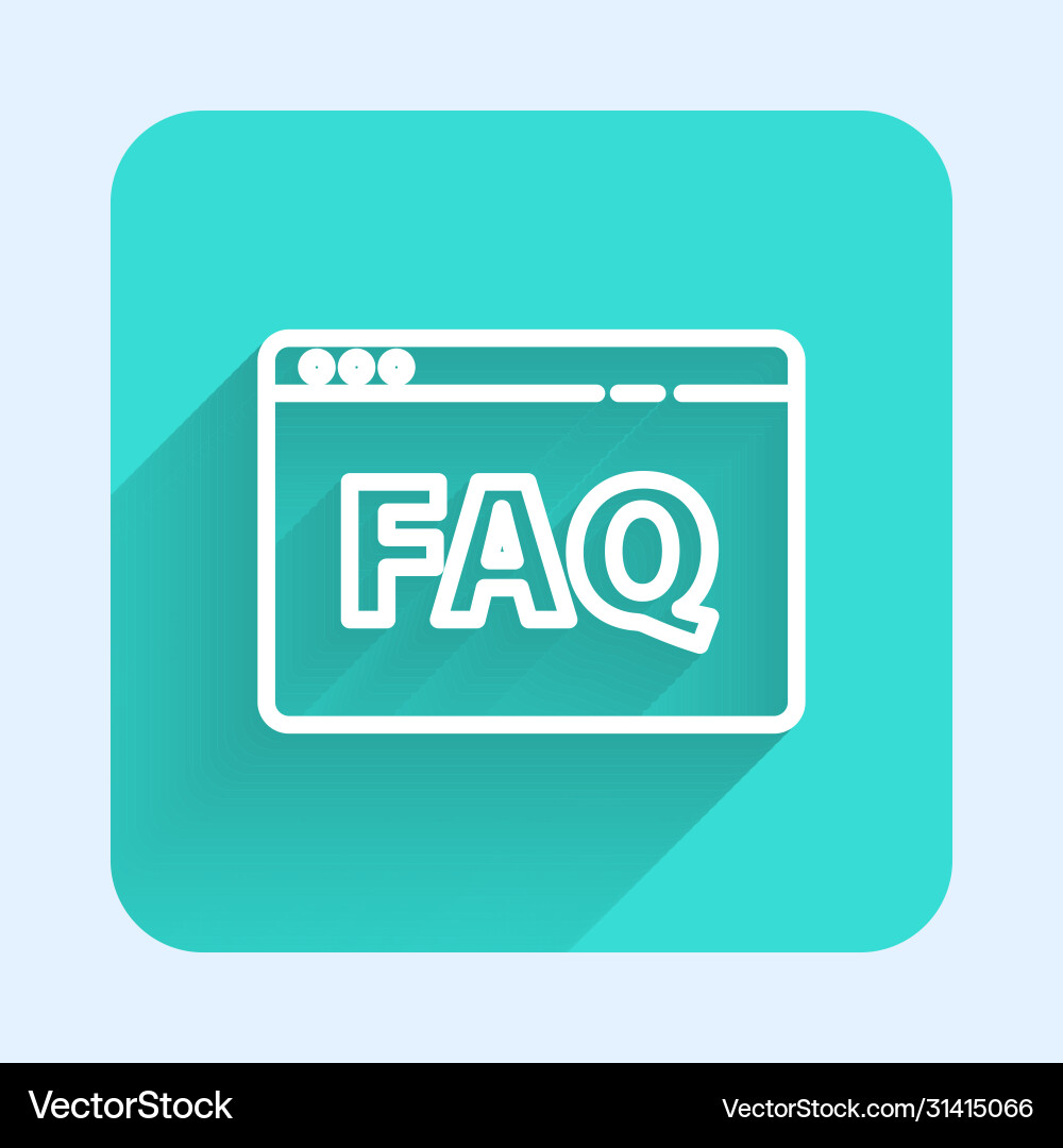 White line browser faq icon isolated with long vector image