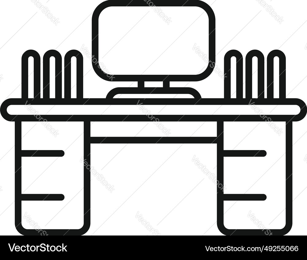 Work computer desktop icon outline smart Work computer desktop icon outline smart vector image