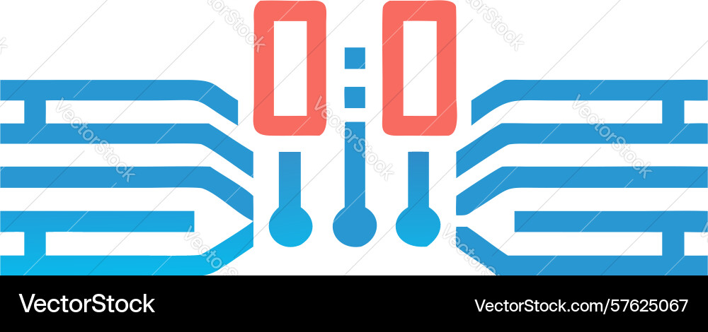 Data flow controls icon digital processing symbol vector image