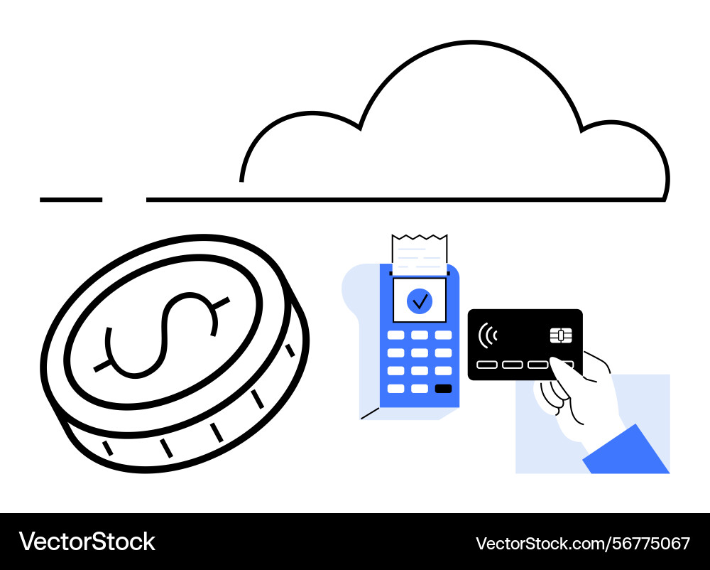 Digital payment with contactless card and secure Digital payment with contactless card and secure vector image