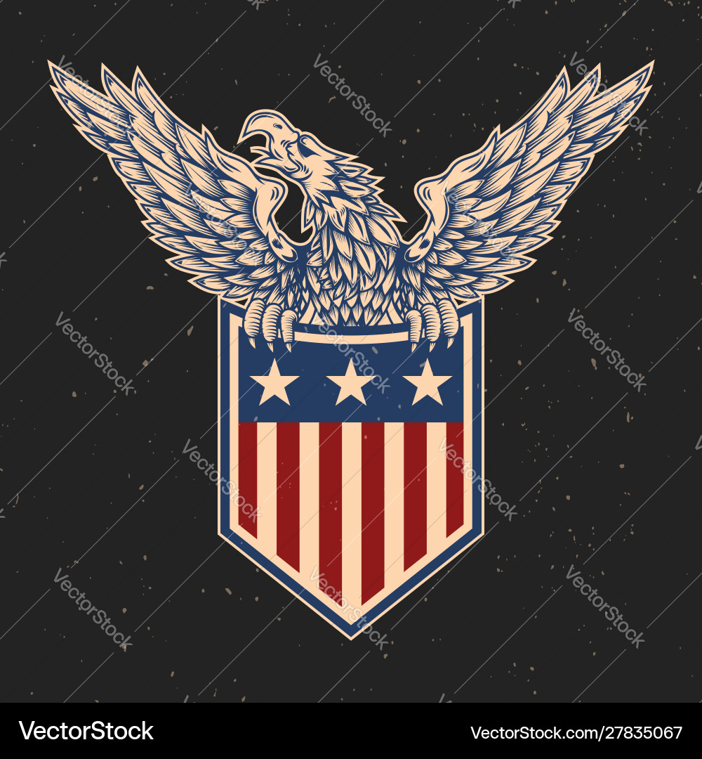 Emblems with eagles and usa flags design element Emblems with eagles and usa flags design element Vector Image