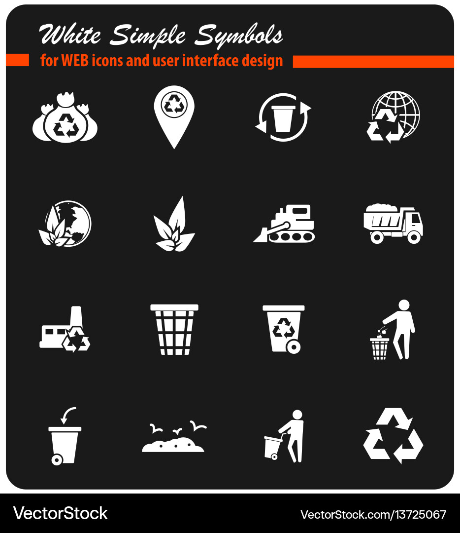 Garbage icon set Vector Image