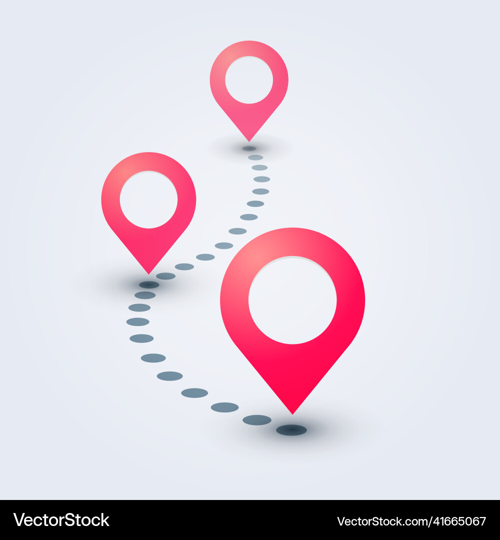 GPS Tracker Route Pointer vector image