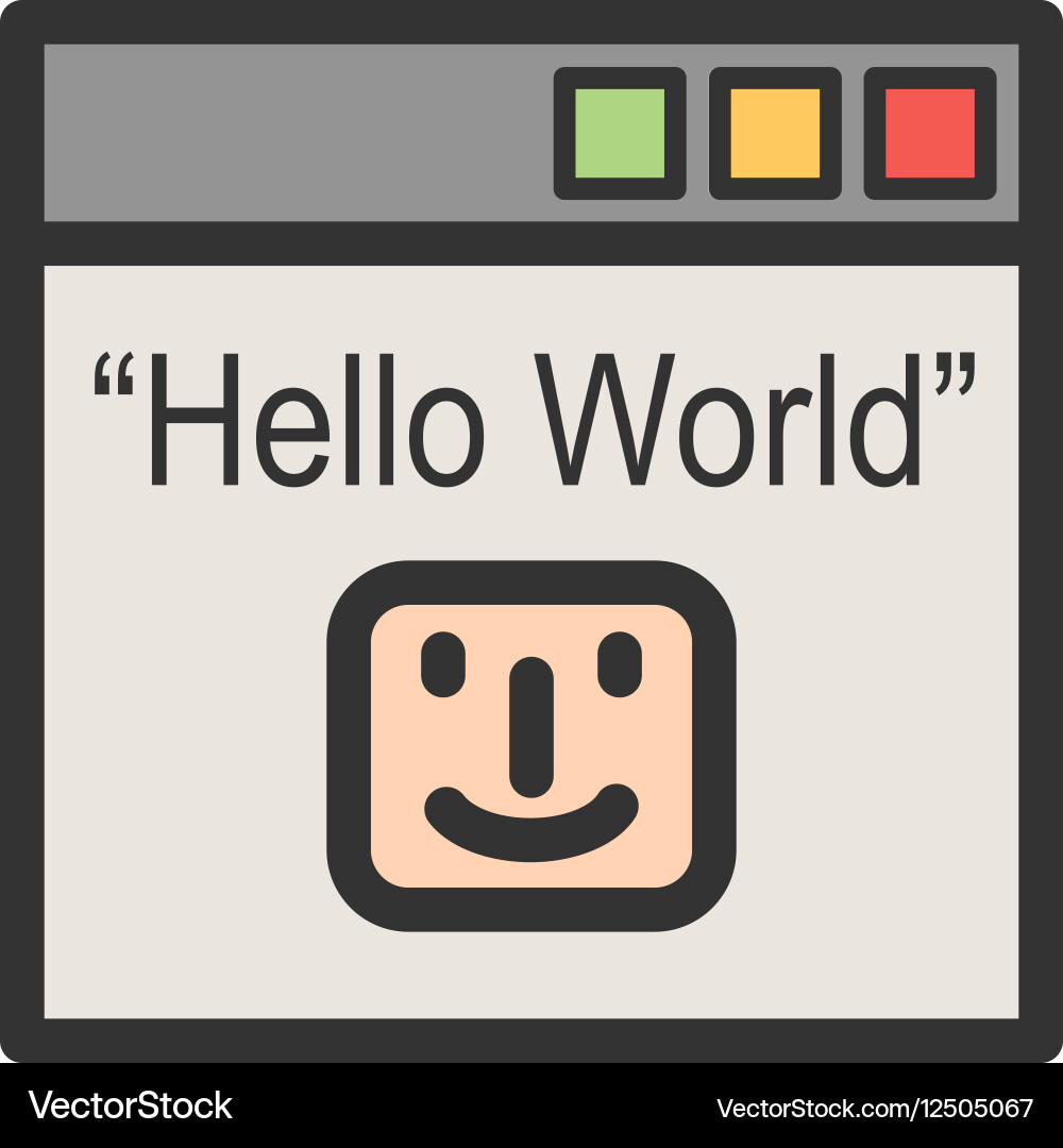 Hello world program Vector Image