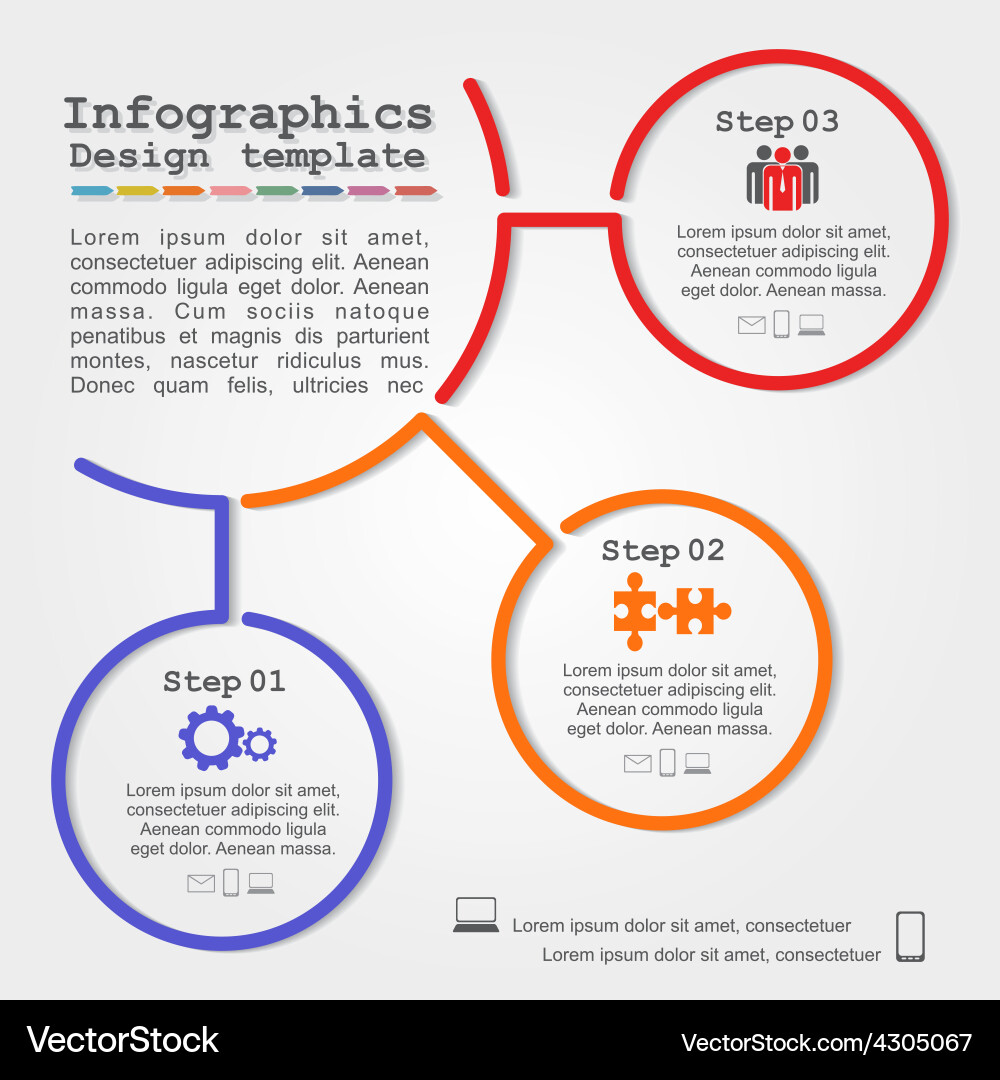 Infographic report template with lines and icons vector image
