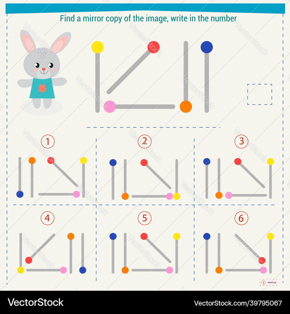 Logic puzzle game for children select and write Vector Image