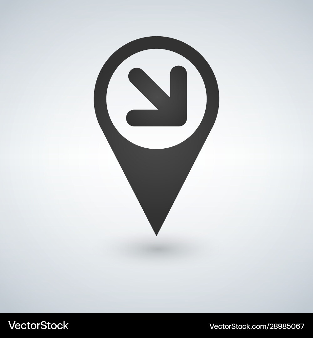 Map pointer with an arrow icon vector image