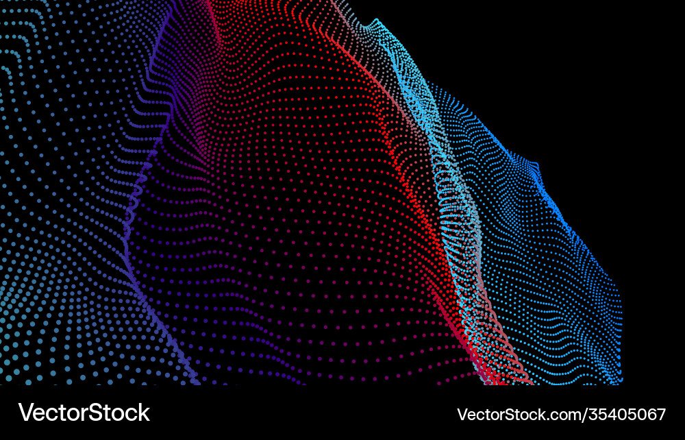 Node 3d data array dots organized to network Node 3d data array dots organized to network vector image