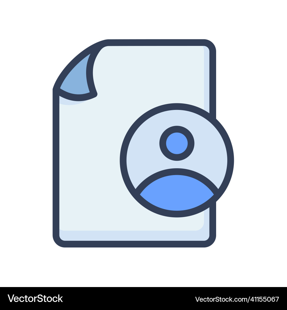 Personal document file paper page account user vector image