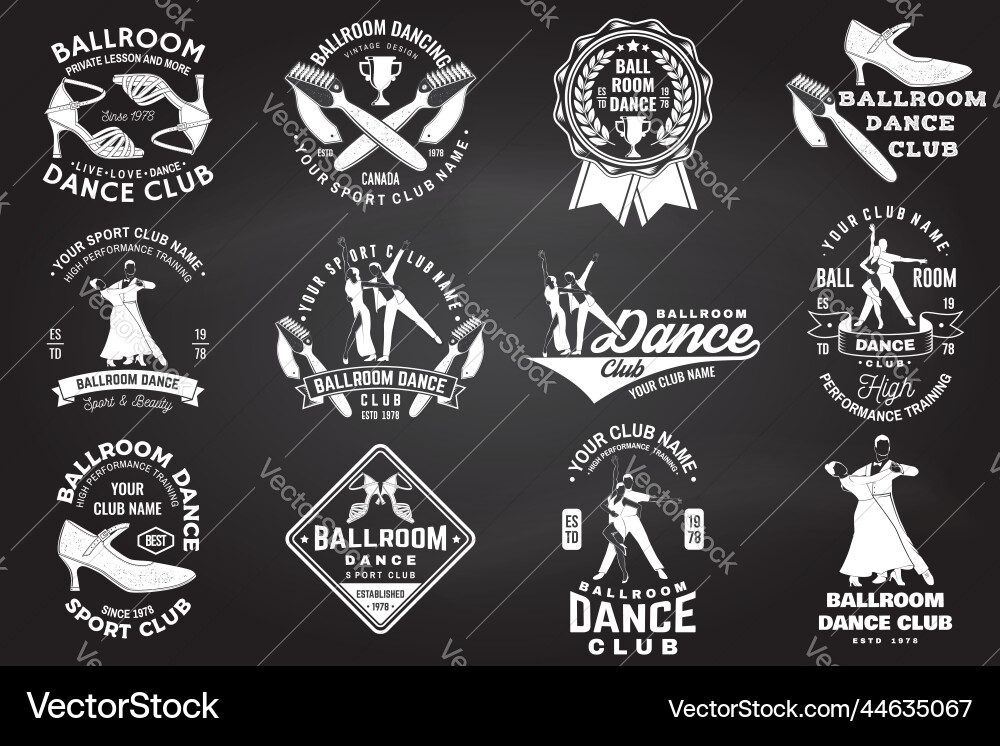 Set von Ballroom Tanz Sport Club Logos Abzeichen Set von Ballroom Tanz Sport Club Logos Abzeichen vektorbild