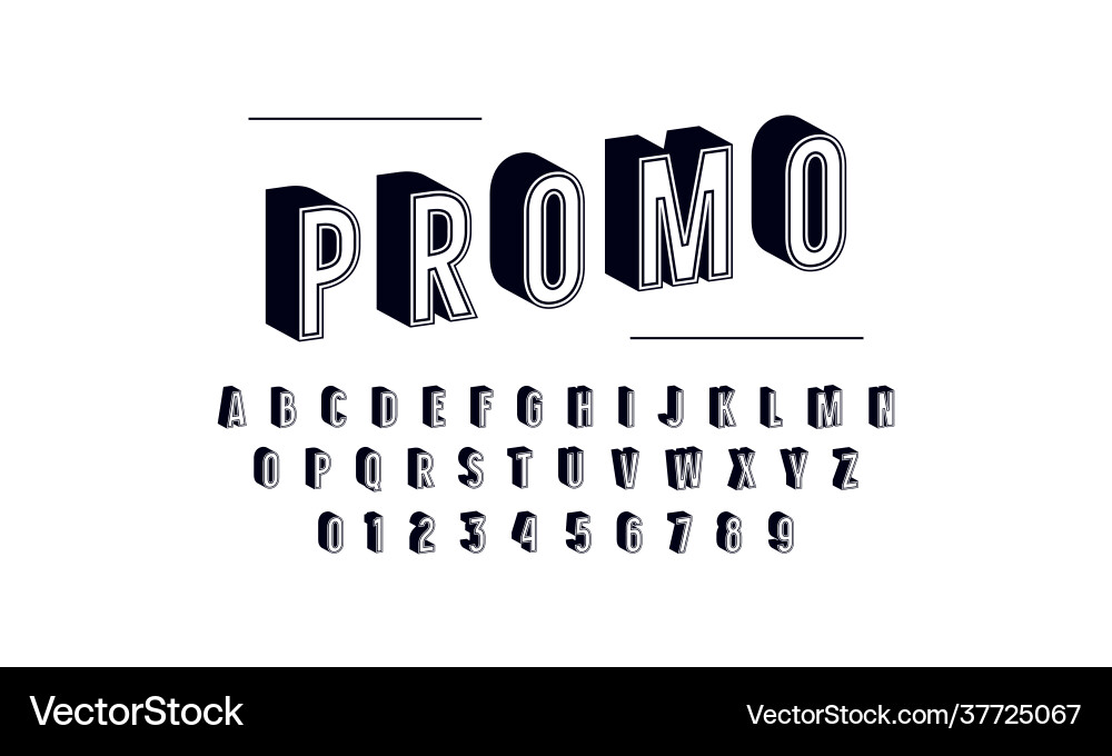 Stock bulk sans serif font in retro style Stock bulk sans serif font in retro style vector image