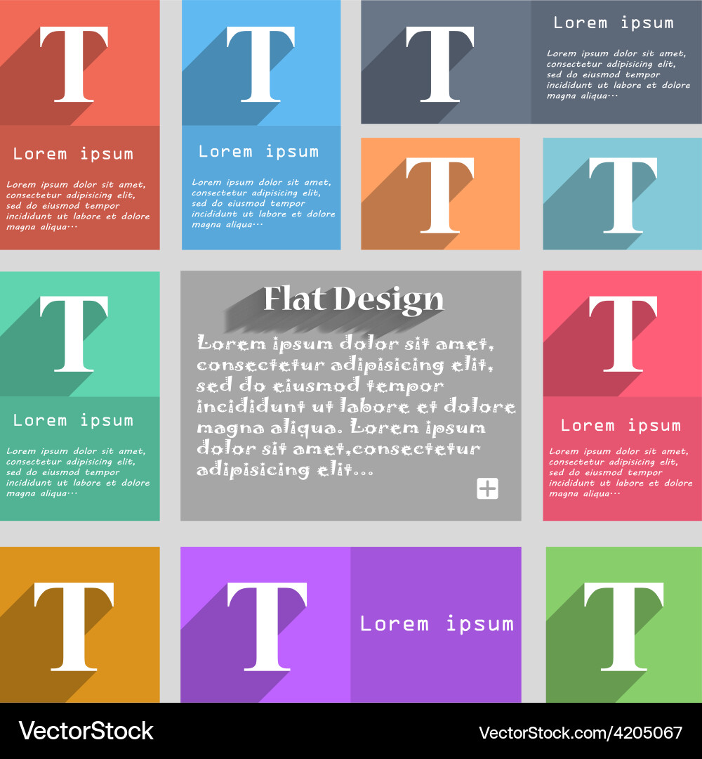 Text edit icon sign set of multicolored buttons Vector Image