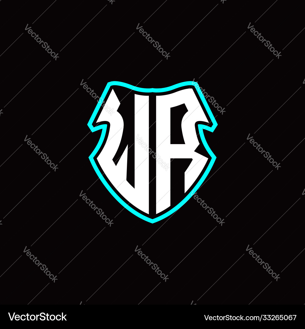 W r initial logo design with a shield shape Vector Image