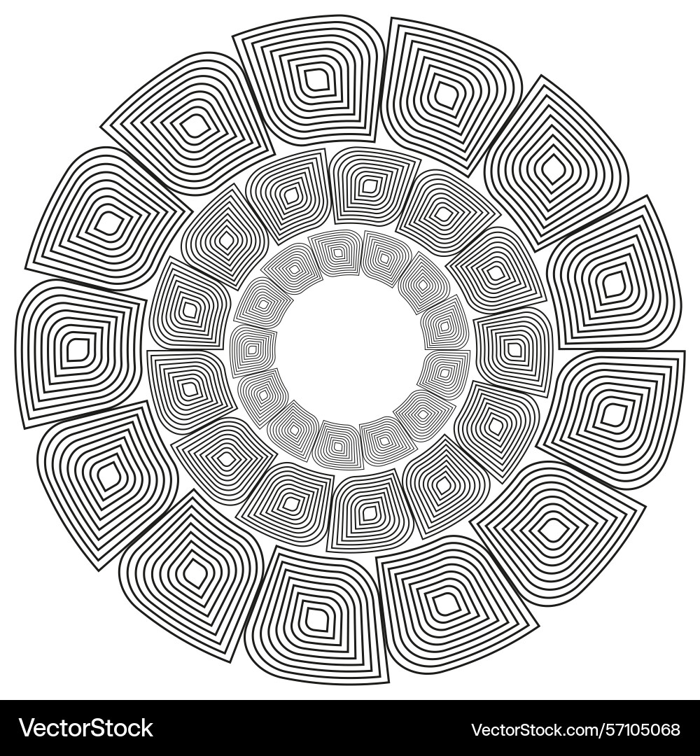 Circular abstract structure concentric layered Vector Image