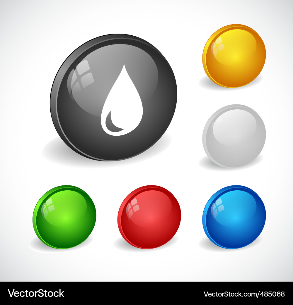 Color 3d buttons for web Vector Image