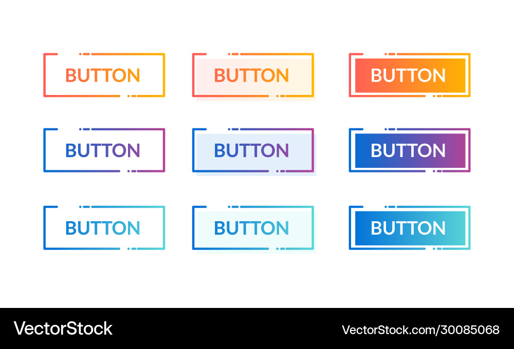 Colorful Web Buttons - Set vector image