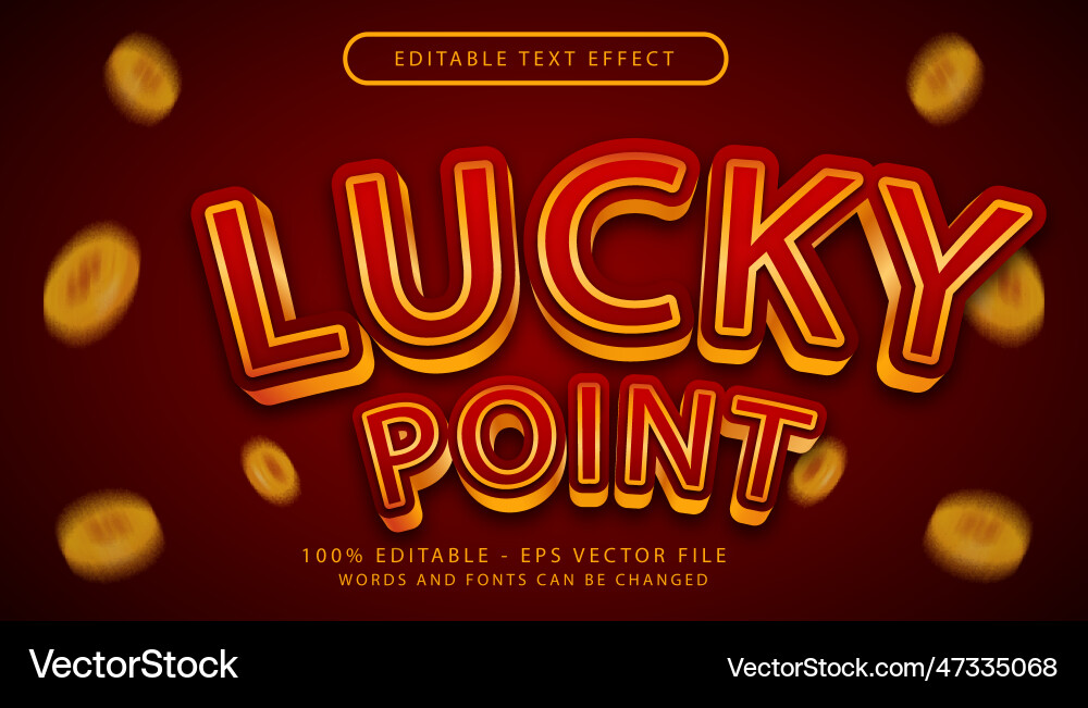 Editable text effect - lucky point 3d style Editable text effect - lucky point 3d style Vector Image