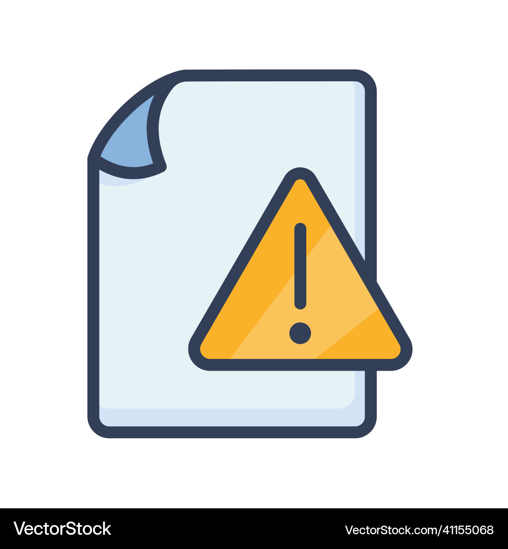 Error document file paper page warning Vector Image