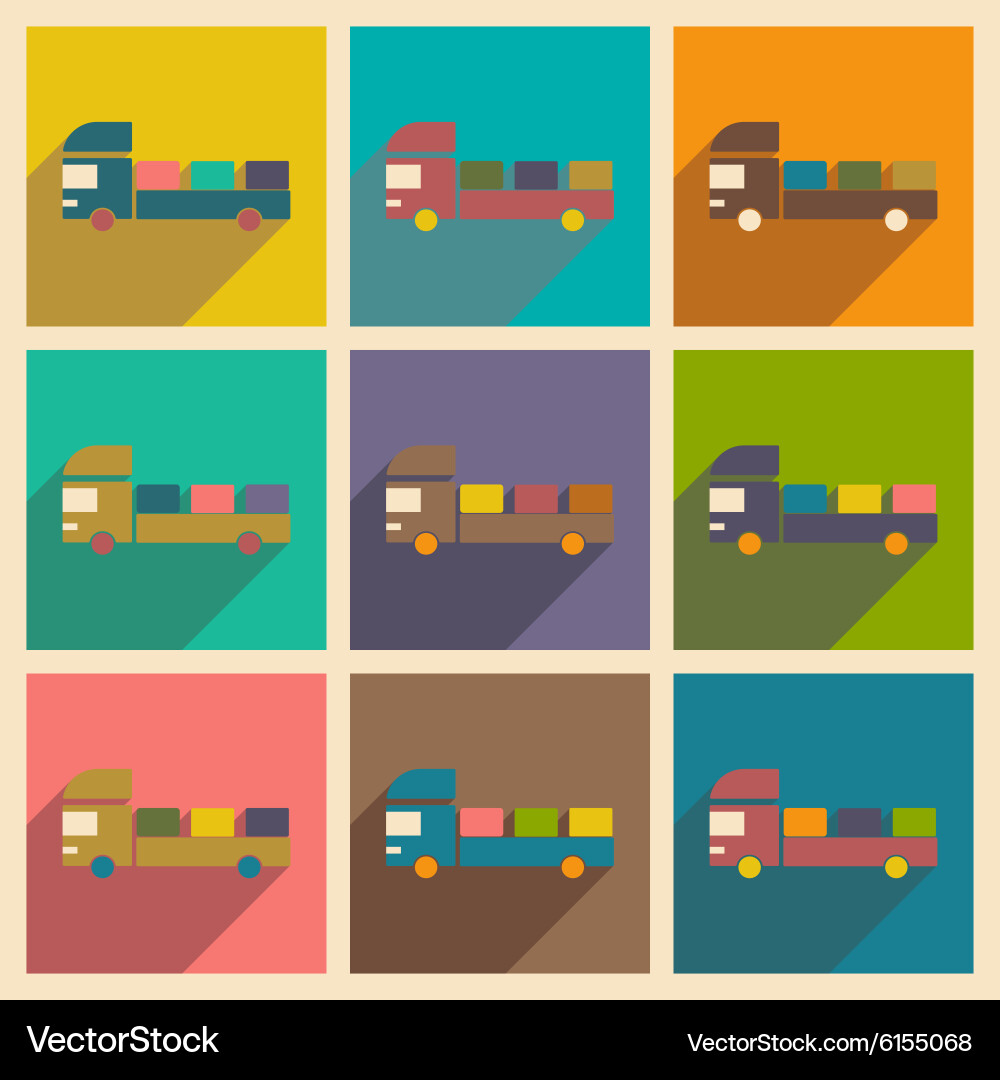 Flat with shadow concept and mobile application Vector Image