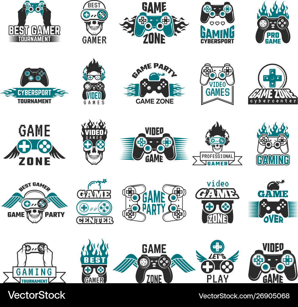 Gaming Console & Esports Labels vector image