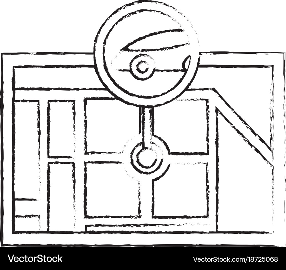 Gps navigation map destination pointer car vehicle vector image