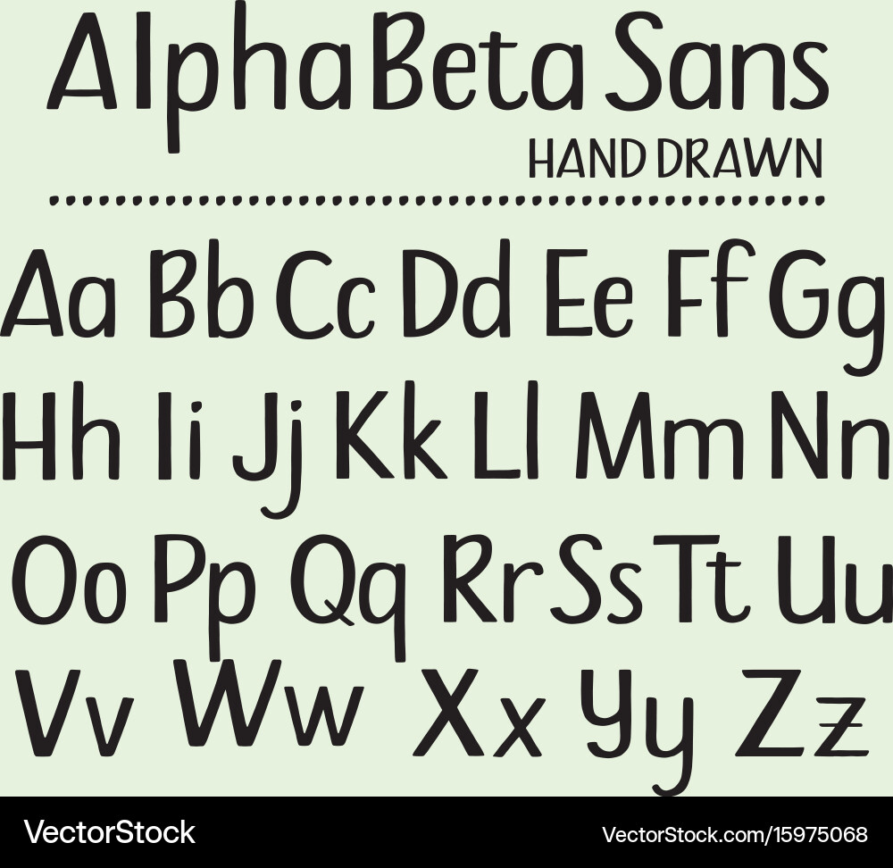 Hand Drawn Sans Serif Alphabet Vector Image