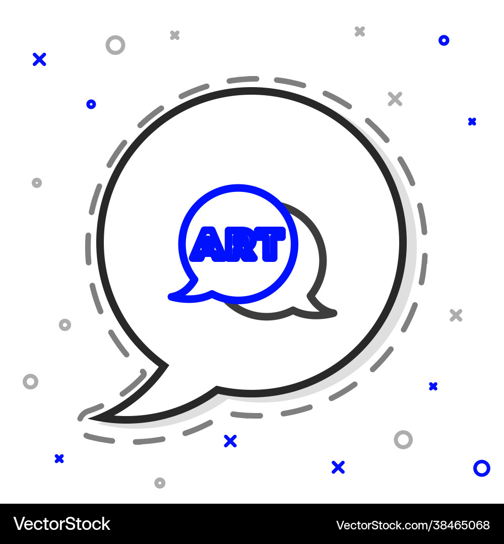 Line speech bubble with text art icon isolated Line speech bubble with text art icon isolated Vector Image